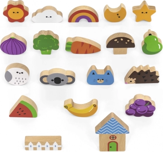 Piezas y cartas de madera de alta calidad