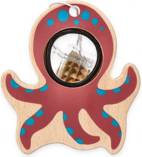 Pulpo con lupa para una exploración curiosa