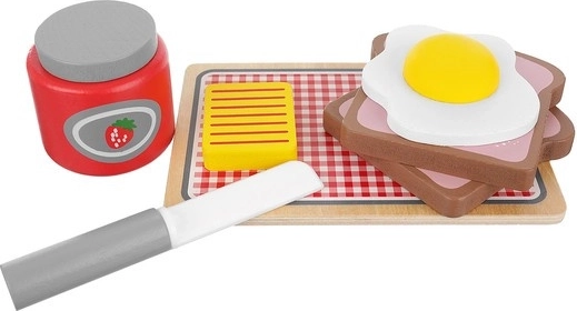 Set de desayuno completo con mermelada y huevo