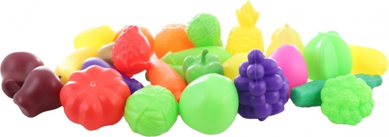 Frutas y verduras coloridas y resistentes