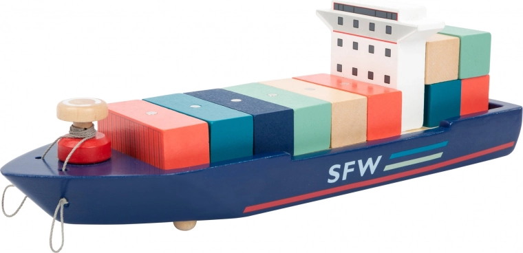 Barco portacontenedores con remolcadores