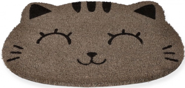 Diseño felino juguetón para una entrada acogedora