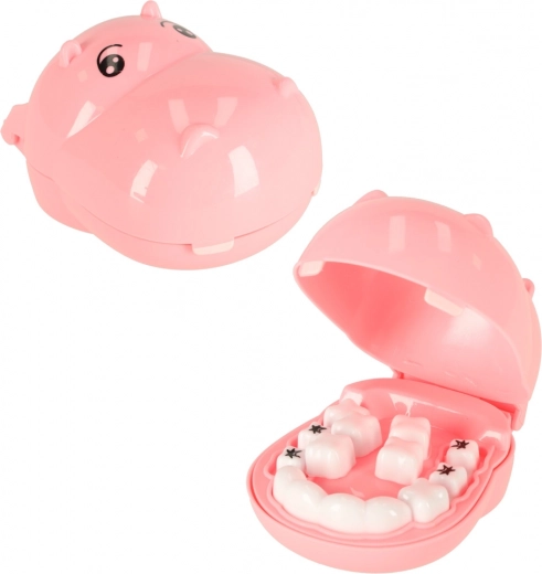 Hipopótamo con dientes extraíbles