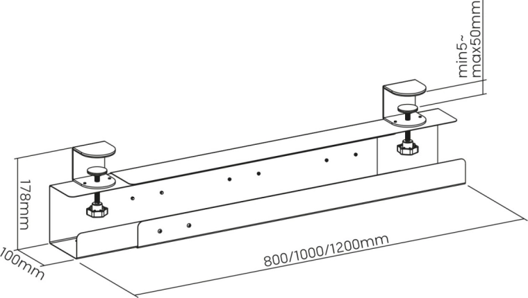 Longitud ajustable 800/1000/1200 mm