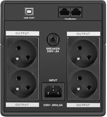 4 tomas 230 V (tipo E) y gestión por USB
