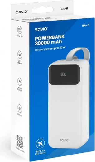 Enorme capacidad de 30000 mAh para días sin enchufe