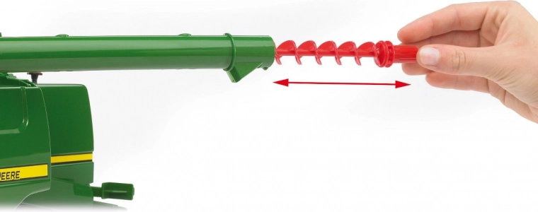 Brazo abatible con sinfín: vertido de “grano” como en la realidad