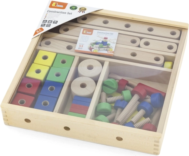 Almacenamiento ordenado en caja de madera