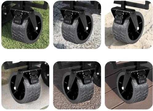Ruedas anchas 360° con freno para cualquier terreno