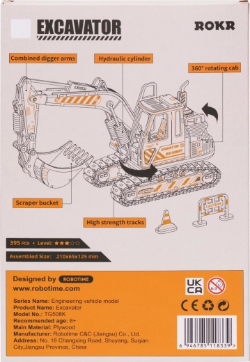 Partes móviles como en una excavadora real