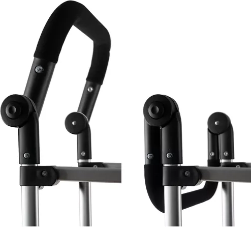 Bastidor plegable y asa regulable en altura