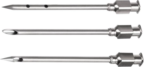 Tres agujas de acero inoxidable para distintas marinadas