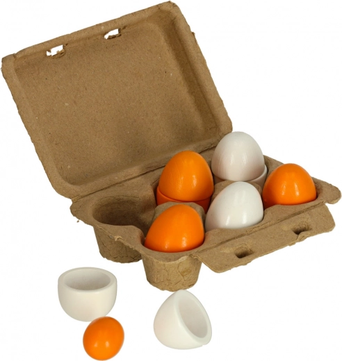 Huevos de madera con yemas extraíbles