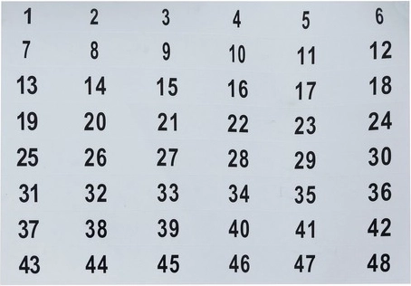 48 ganchos y marcación numérica