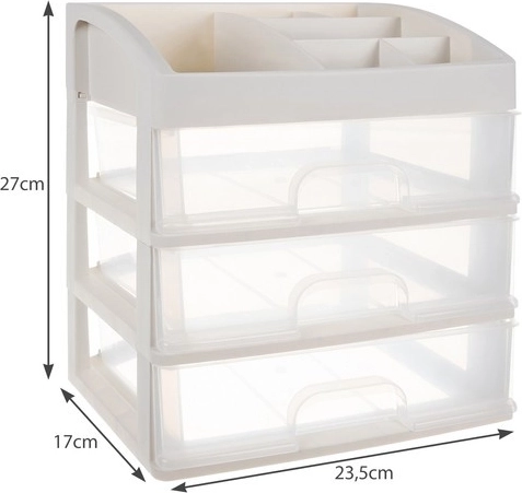 Tres cajones transparentes para una visión rápida