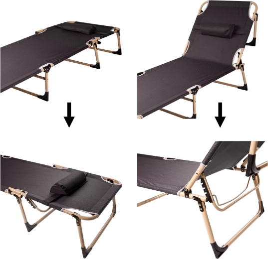 Respaldo ajustable en 4 posiciones y almohada para máximo confort