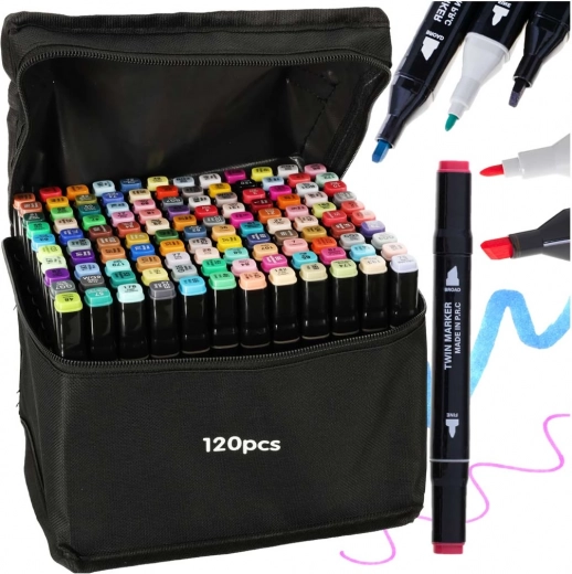 120 colores en un estuche práctico