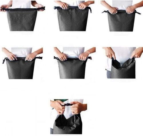 Sellado impermeable con cierre roll-top