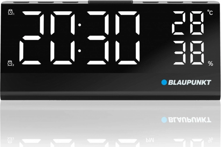 Radio FM con memoria para 10 emisoras y despertador dual