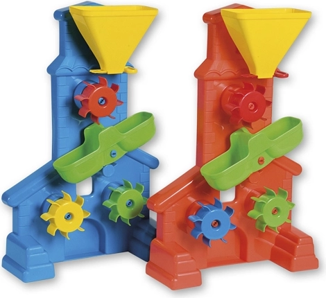 Tres ruedas de paletas y canal divisor