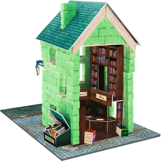 Mini ladrillos reales y madera para un aspecto realista