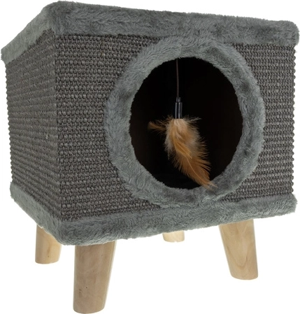 Estructura estable con patas de madera