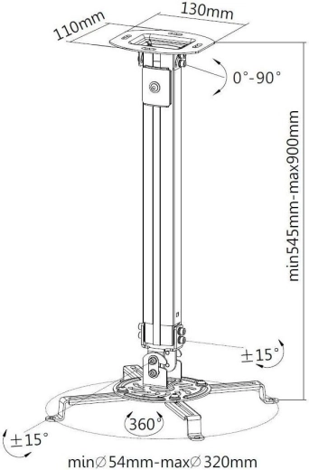 Brazo telescópico 55–90 cm