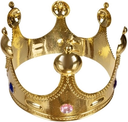Corona dorada con piedrecitas de colores
