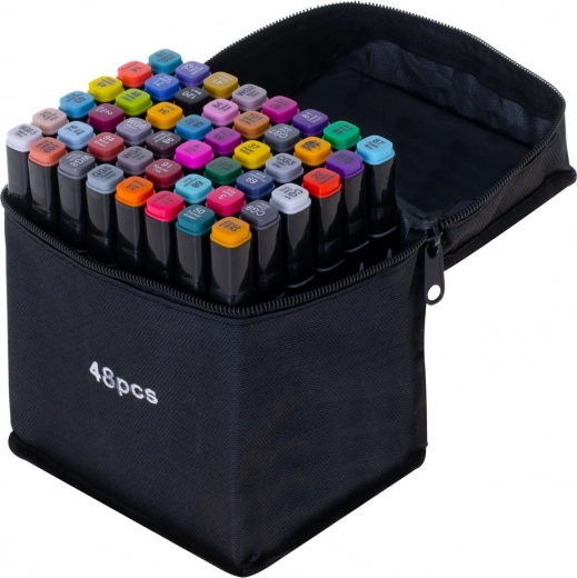 48 colores en un estuche práctico