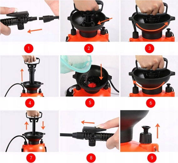 Presurización rápida y pulverización uniforme