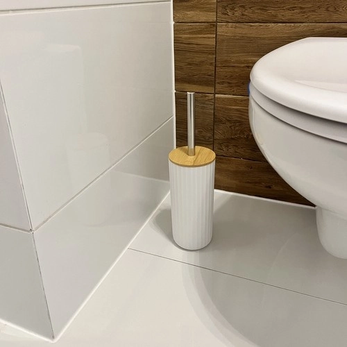 Escobilla de WC higiénica con tapa de bambú