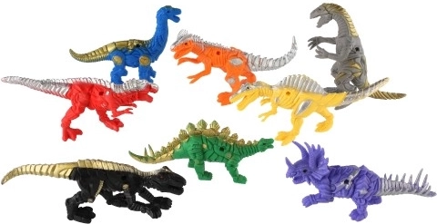 Juego colorido de 8 dinosaurios para un juego imaginativo
