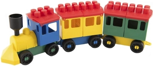 Trenecito colorido con dos vagones