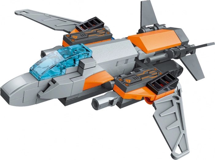 Avión de combate articulado y máquinas futuristas