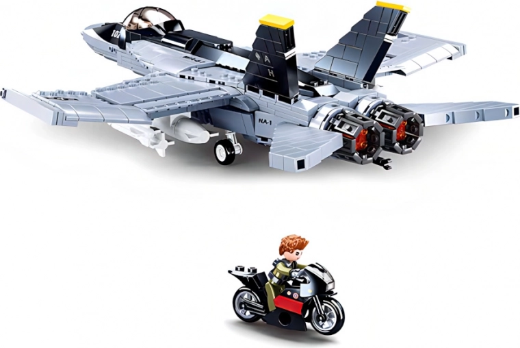 Juego de acción con minifigura y moto