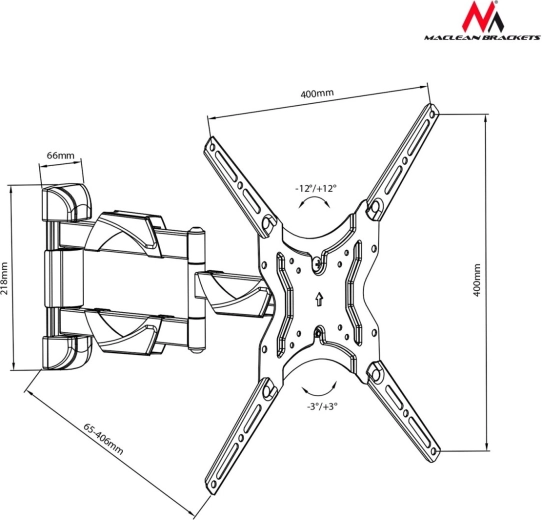 Amplia compatibilidad VESA 75×75 hasta 400×400
