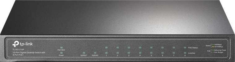 8× PoE+ para alimentar dispositivos IP con un solo cable