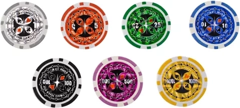 500 fichas con núcleo metálico