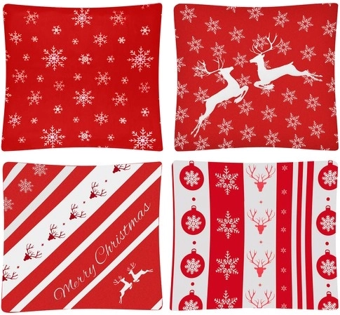 Estilo navideño uniforme en juego de 4