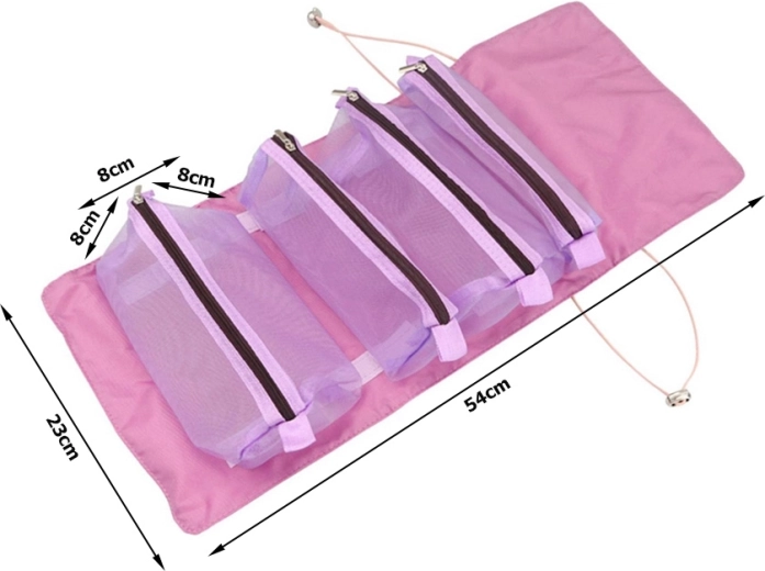 Cuatro bolsillos extraíbles con cremallera