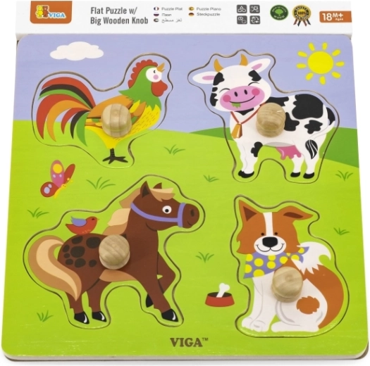 Granja colorida llena de animales