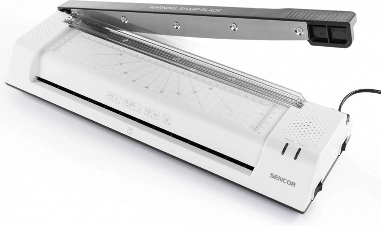 Guillotina integrada para cortes precisos