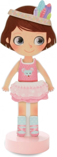 Muñeca de madera estable de 22 cm de altura