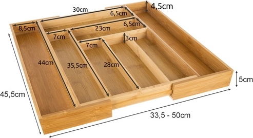 Ancho extensible y hasta 8 compartimentos