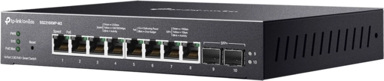 8× 2,5G PoE+ para dispositivos modernos