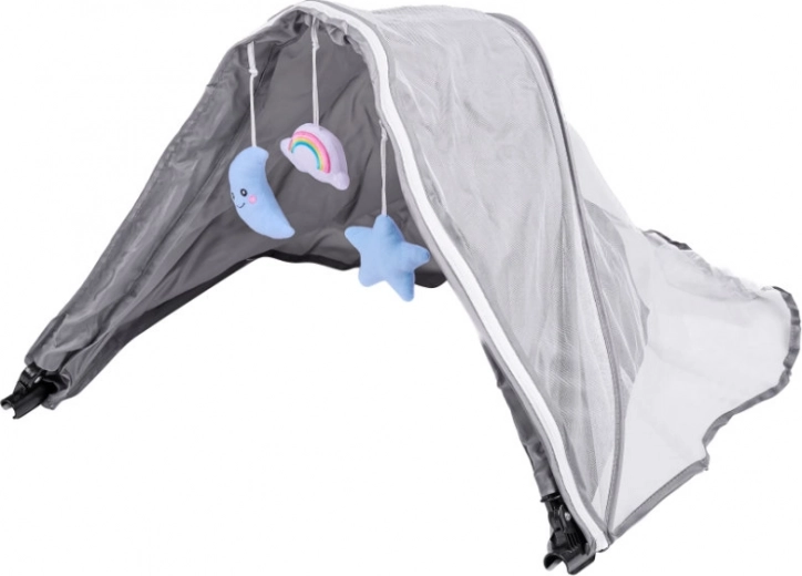 Capota con mosquitera y juguetes colgantes