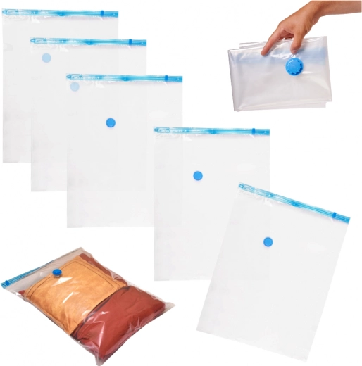 Juego de cinco bolsas de almacenamiento al vacío