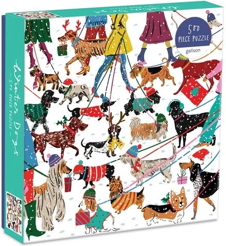 Hermosa ilustración de perritos de invierno