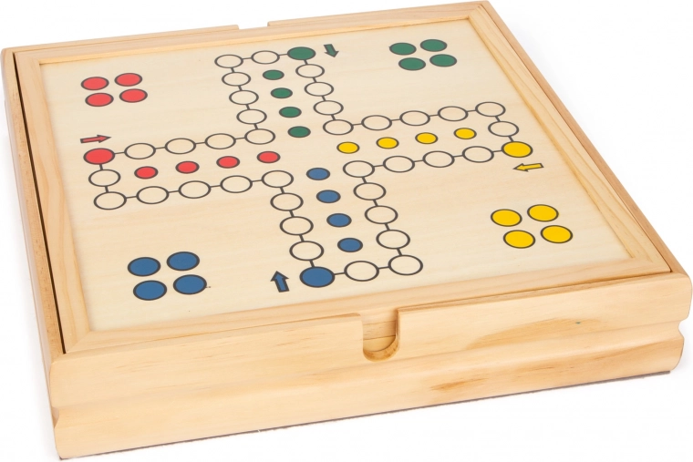 Caja de madera resistente con compartimentos