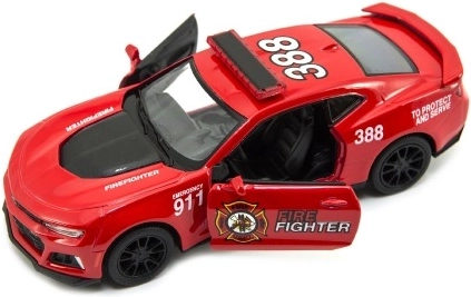 Modelo de bomberos detallado con carrocería metálica